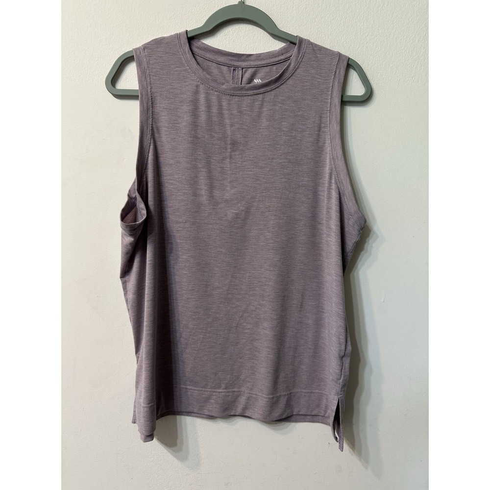 All In Motion Womens Tank Top size L Heathered Purple Activewear Side Split